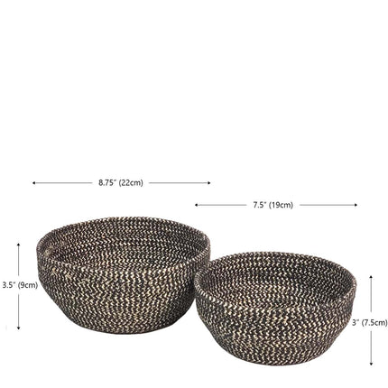 Black and Gold Basket Bowls- Set Of 2