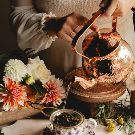 Vintage Inspired Copper Hand Hammered Teapot