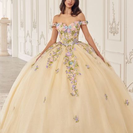 Floral Aurora Champagne Ball Gown