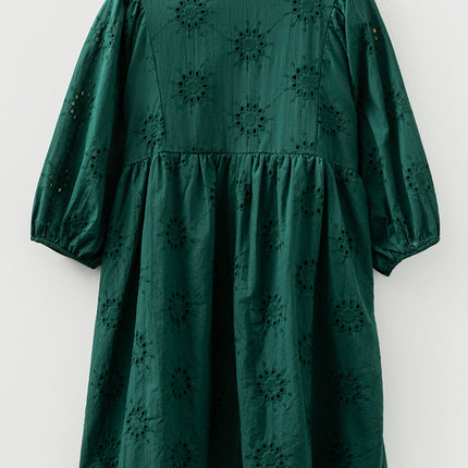 Beth Sleeve Swing Mini Dress - Deep Green