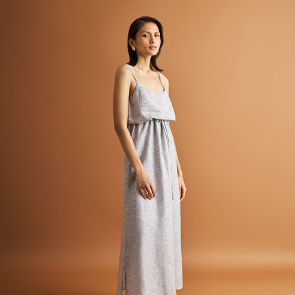 Strappy Pin Striped Maxi Dress