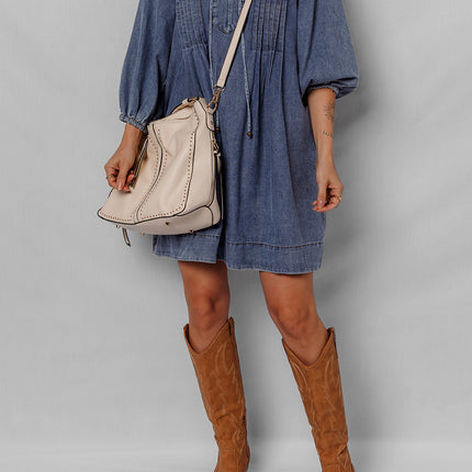 Autumn Tied Pleated Mini Dress