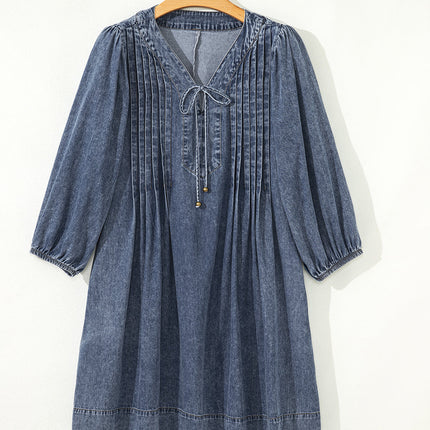 Autumn Tied Pleated Mini Dress