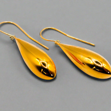Italian Gilded Teardrop Statement Earrings