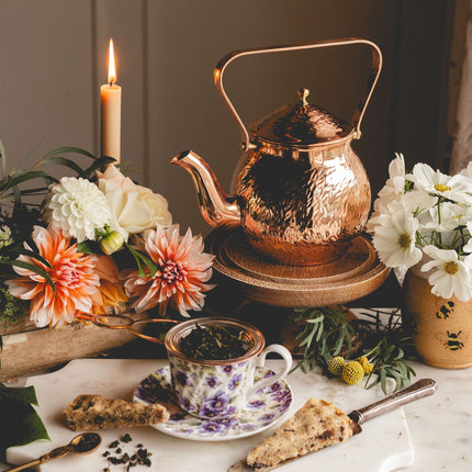 Vintage Inspired Copper Hand Hammered Teapot