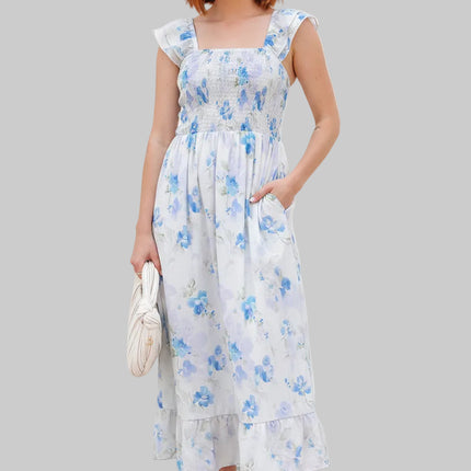 Josephine Floral Smocked Sleeveless Dress