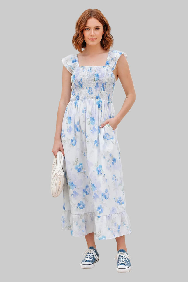Josephine Floral Smocked Sleeveless Dress