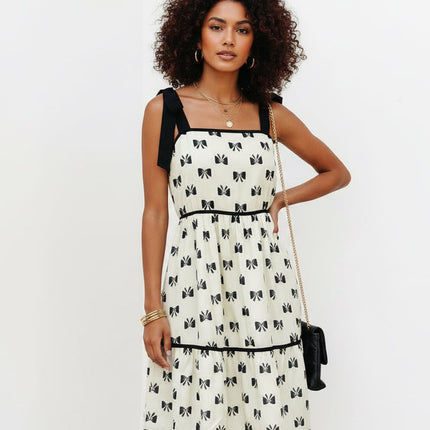 Pagie Bow Knot Shoulder Mini Dress