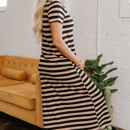 Meilani Stripe T-shirt Maxi Dress