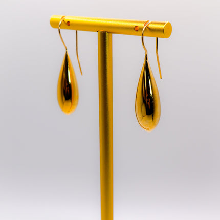 Italian Gilded Teardrop Statement Earrings