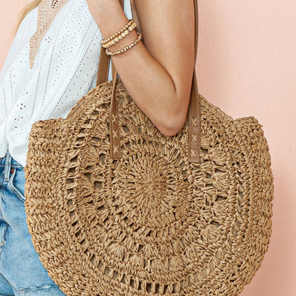 Mavis Bohemian Straw Woven Round Bag