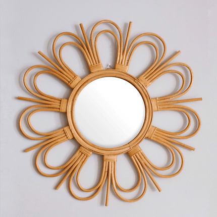 Bong Sunburst Natural Rattan Mirror
