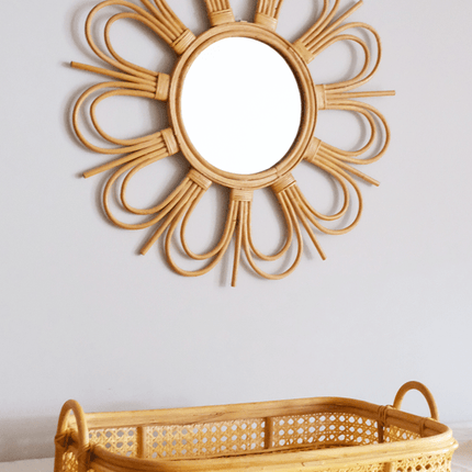 Bong Sunburst Natural Rattan Mirror