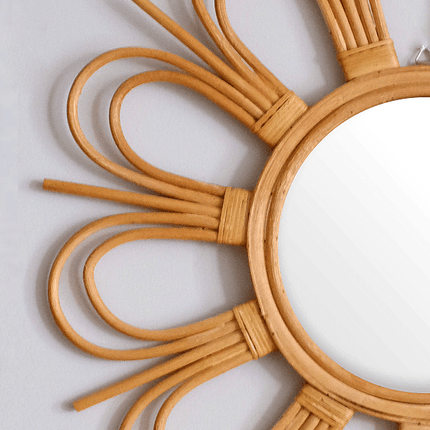 Bong Sunburst Natural Rattan Mirror