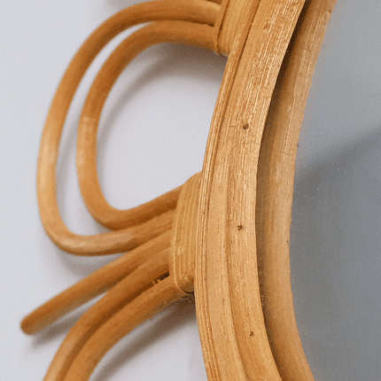 Bong Sunburst Natural Rattan Mirror