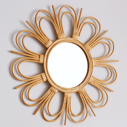 Bong Sunburst Natural Rattan Mirror