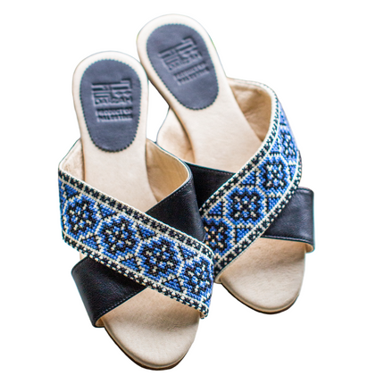 Mona Cross Strap Sandal - Sapphire