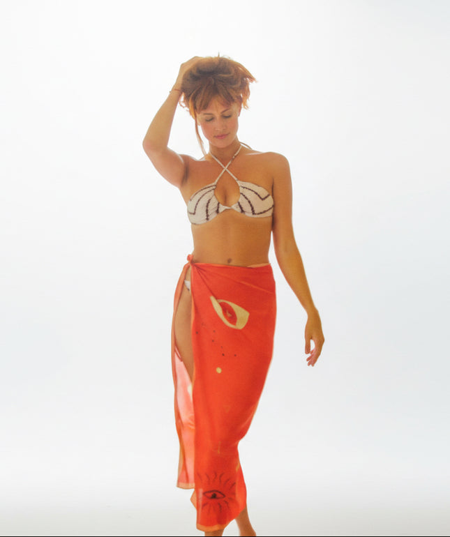 Cosmic Silk Beach Wrap Scarf in Mystic