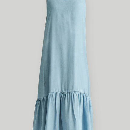 Flowy Maxi Dress in Blue Denim