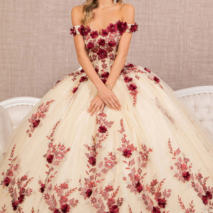 Red Couture Off‑Shoulder Gown