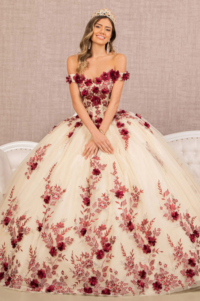 Red Couture Off‑Shoulder Gown