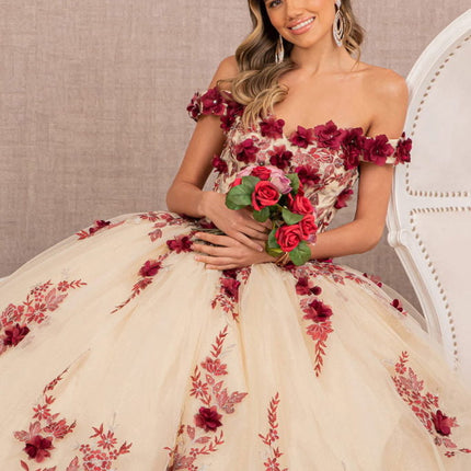 Red Couture Off‑Shoulder Gown