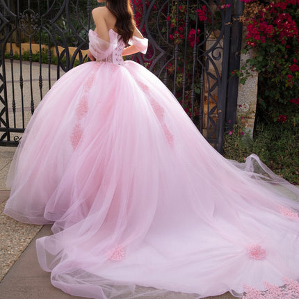 Royal Sheer Radiance Sweetheart Gown - Baby Pink