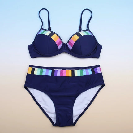 Splash of Color  Bikini Two Piece Swimwear Blue