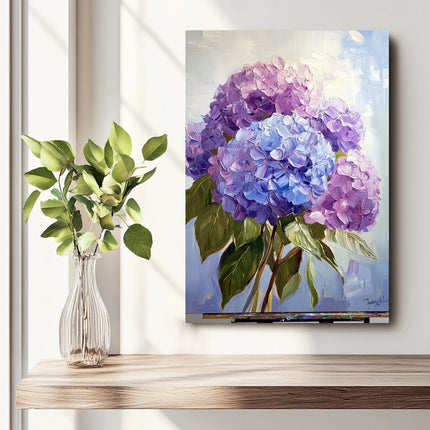 Impasto Hydrangea Canvas Wall Art