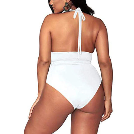 Lovely Vibrant Plus Size Bikini White