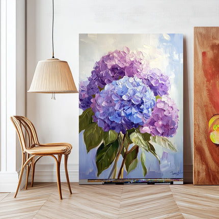 Impasto Hydrangea Canvas Wall Art