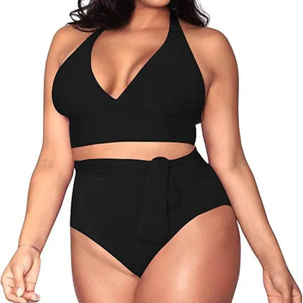 Lovely Vibrant Plus Size Bikini Black
