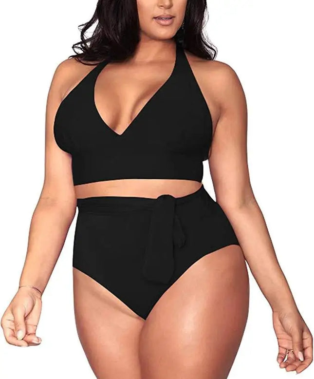 Lovely Vibrant Plus Size Bikini Black