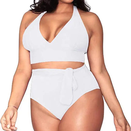 Lovely Vibrant Plus Size Bikini White