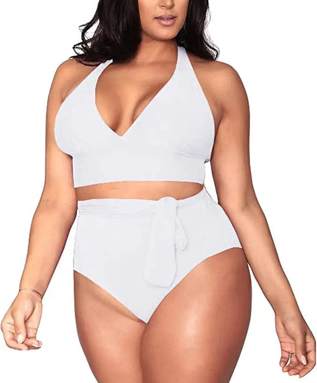 Lovely Vibrant Plus Size Bikini White