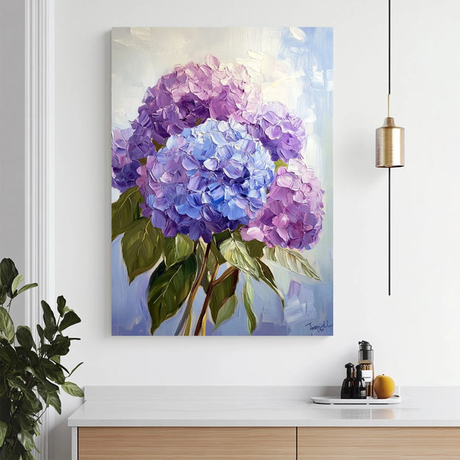 Impasto Hydrangea Canvas Wall Art