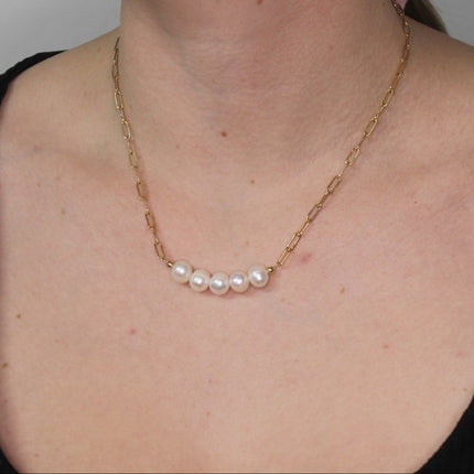 Bold Pearl Linked Necklace