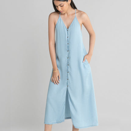 In The Mood For Denim Midi Dress