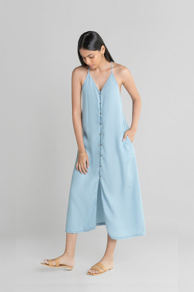 In The Mood For Denim Midi Dress