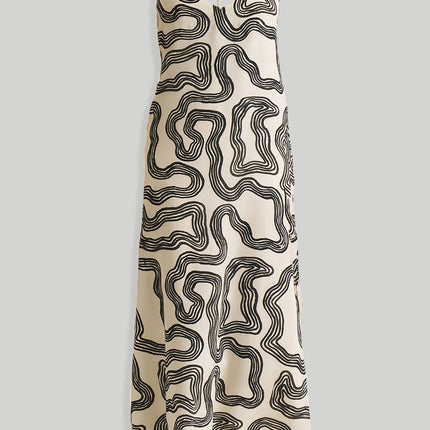 Midi Slip Dress in Black Stripes