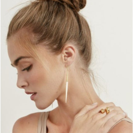 Capped Quill Dangle Earrings