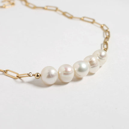 Bold Pearl Linked Necklace