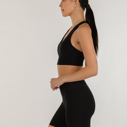 Elsa Fleece V Neck Longline Bra