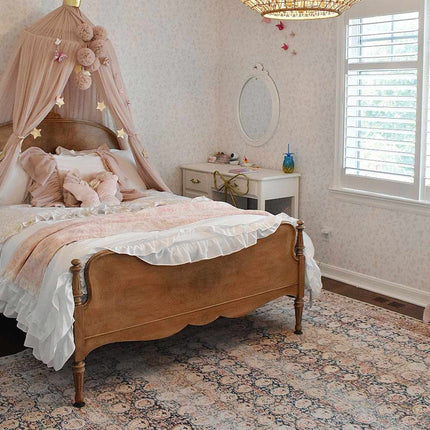 Rust Maligaya Distressed Washable Area Rug