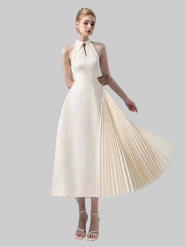 Pleated Halter Dress