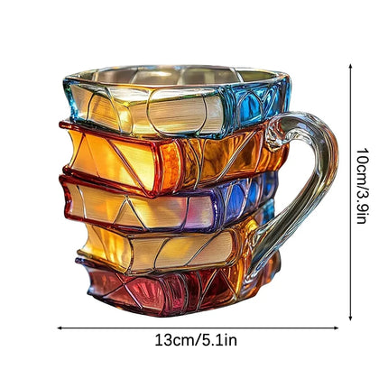 3D Painted Stacked Books Mug