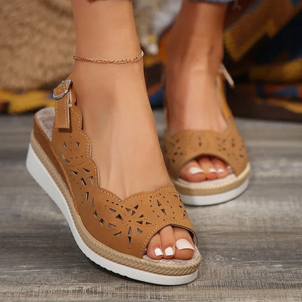 Trendy Slope Heel Sandals