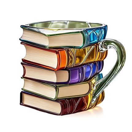 3D Painted Stacked Books Mug