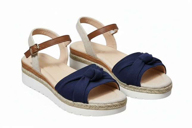 Trendy Wedges In Navy Blue