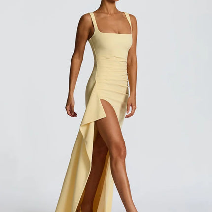 Elegant Spaghetti Strap  Dress With Thigh High Split